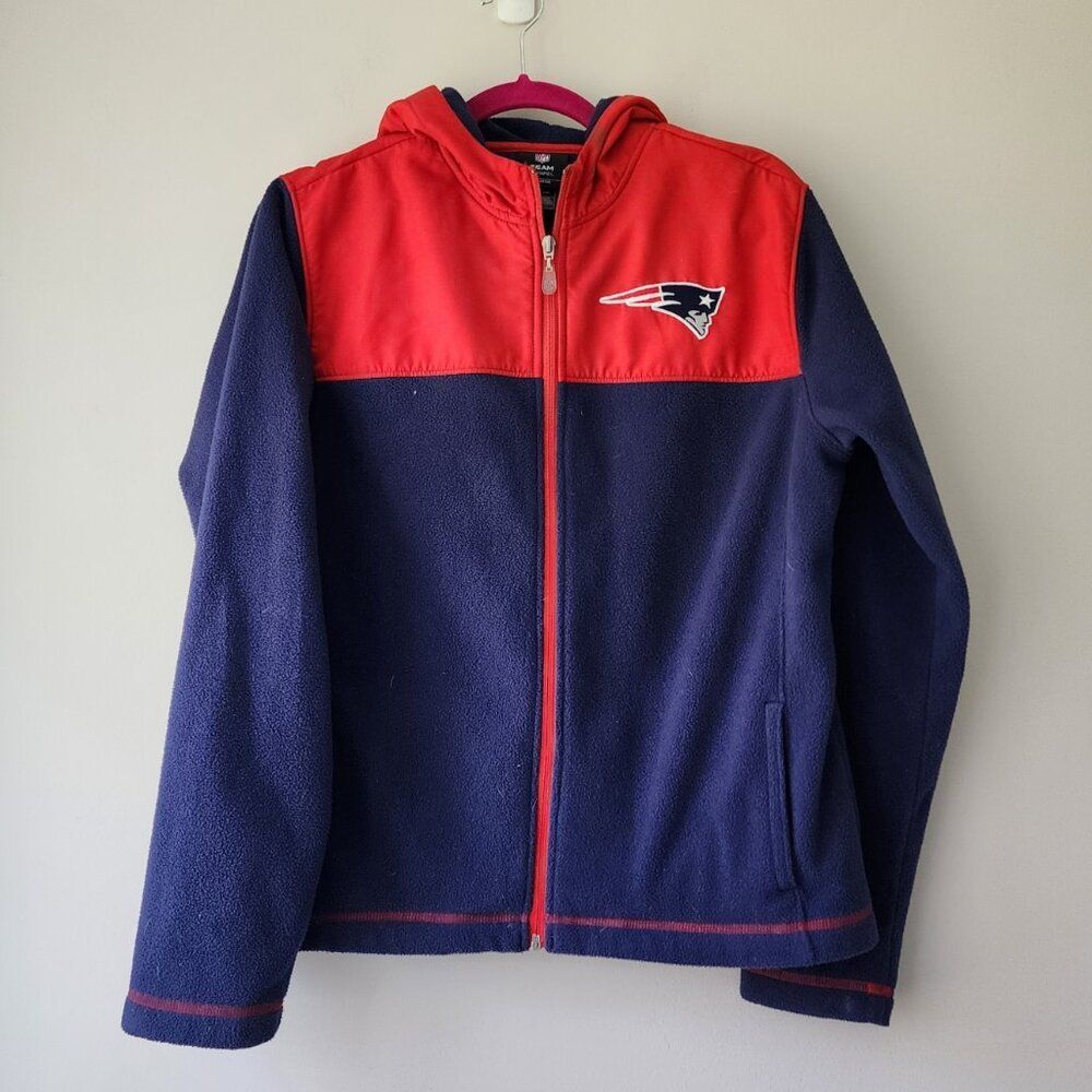 NFL New England Patriots Fleece Hoodie Jacket | Women's Large | Full Zipper